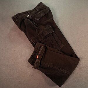 Vans Mens Relaxed Loose Fit Black Corduroy Cargo Skater Pants Size 30x30